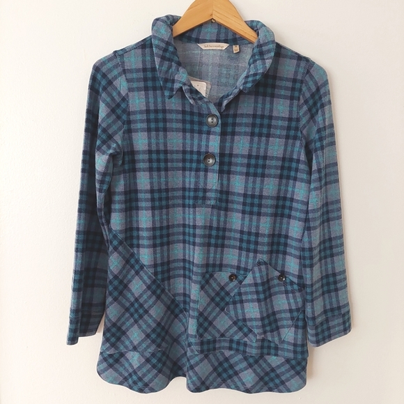 NWT Soft Surroundings Brynn Tunic Blue Plaid Flannel - Size XS - Picture 10 of 10